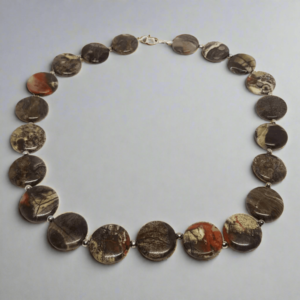 Beautiful Jasper Coin Necklace - MCA Design by Maria