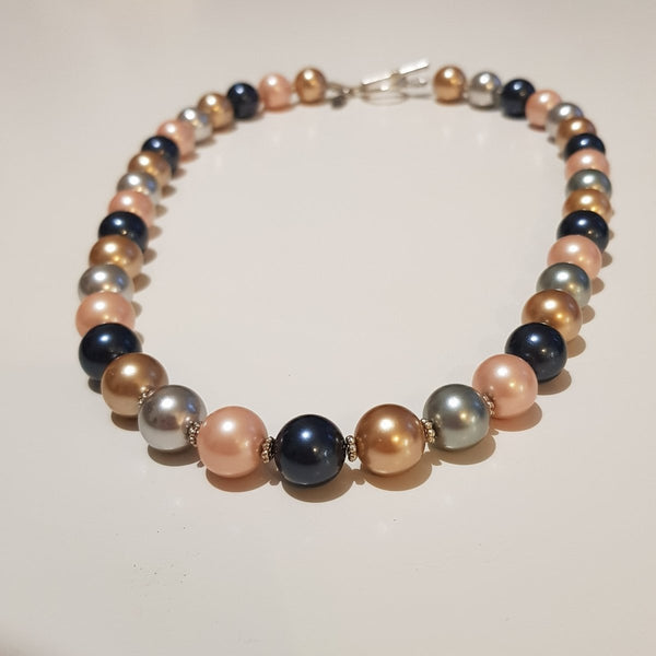 Elegant Glass Pearl Necklace - MCA Design by Maria