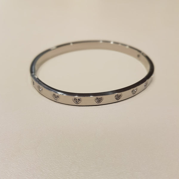 Elegant Silver bangle with Zirconias - MCA Design by Maria