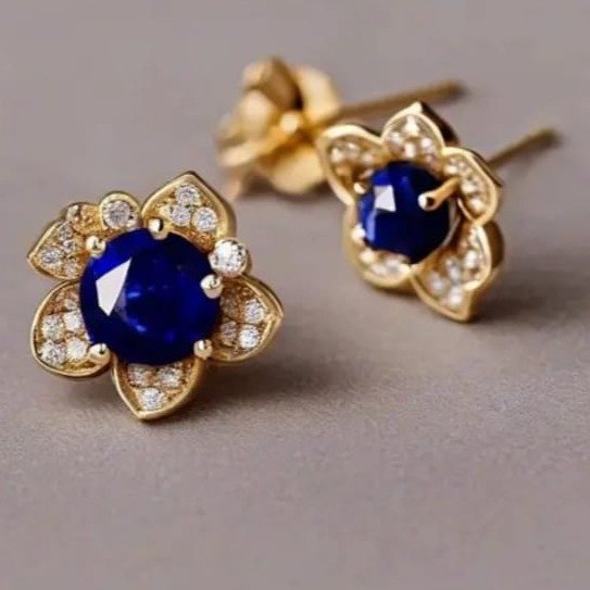 Gold Lapis Lazuli Earrings (assorted styles) - MCA Design by Maria