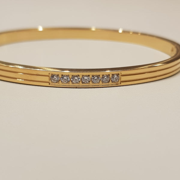 Gold - plated bangle with Zirconias - MCA Design by Maria