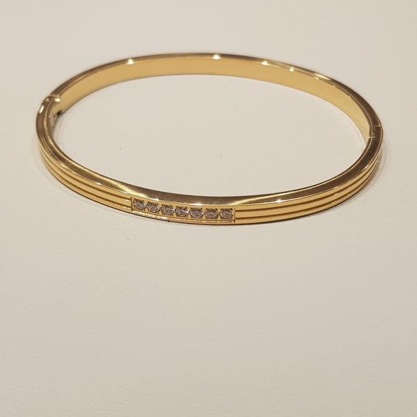 Gold - plated bangle with Zirconias - MCA Design by Maria