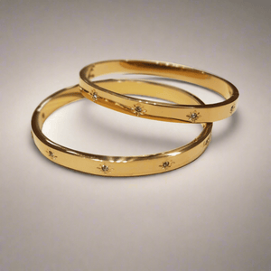 Gold - plated bangle with Zirconias - MCA Design by Maria