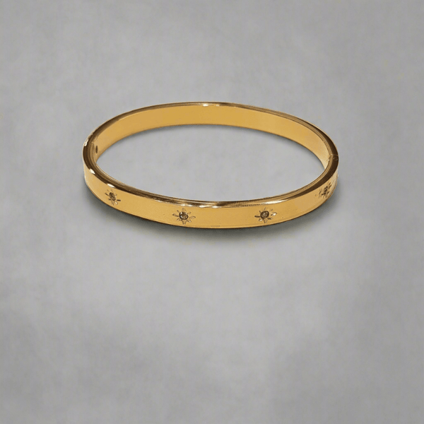 Gold - plated bangle with Zirconias - MCA Design by Maria