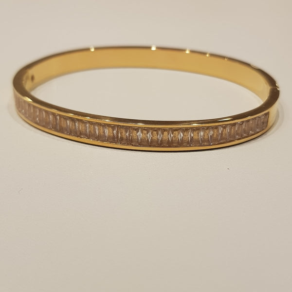 Gold - plated bangle with Zirconias - MCA Design by Maria