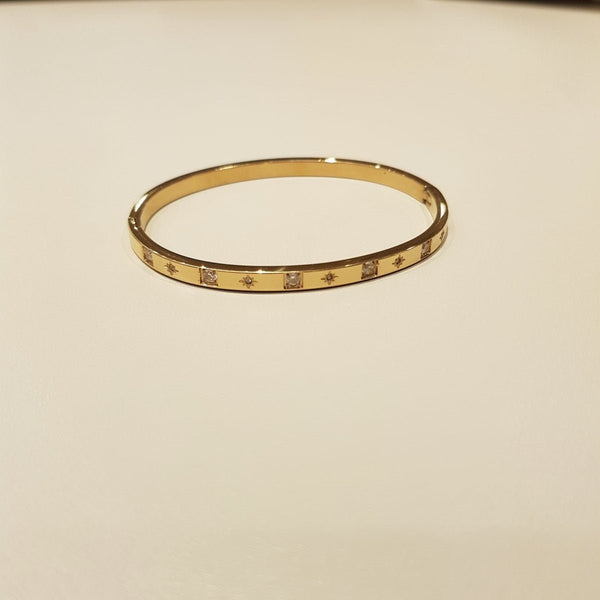 Gold - plated bangle with Zirconias - MCA Design by Maria