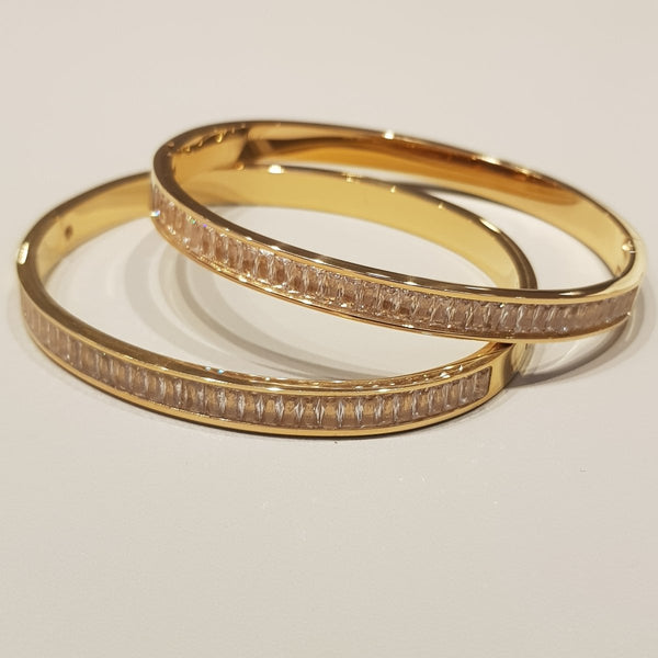 Gold - plated bangle with Zirconias - MCA Design by Maria