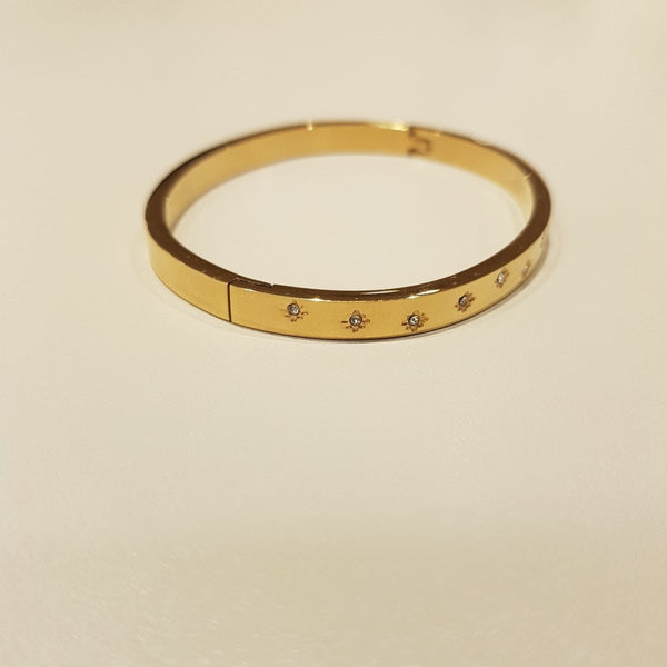 Gold - plated bangle with Zirconias - MCA Design by Maria