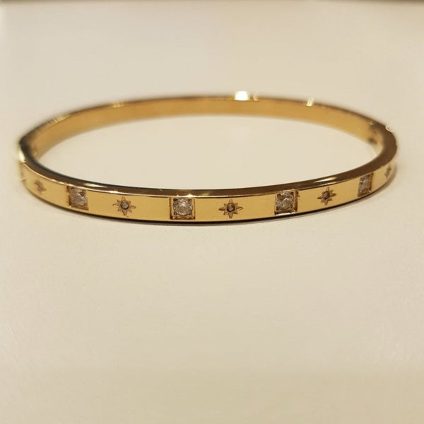 Gold - plated bangle with Zirconias - MCA Design by Maria