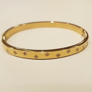 Gold - plated bangle with Zirconias - MCA Design by Maria