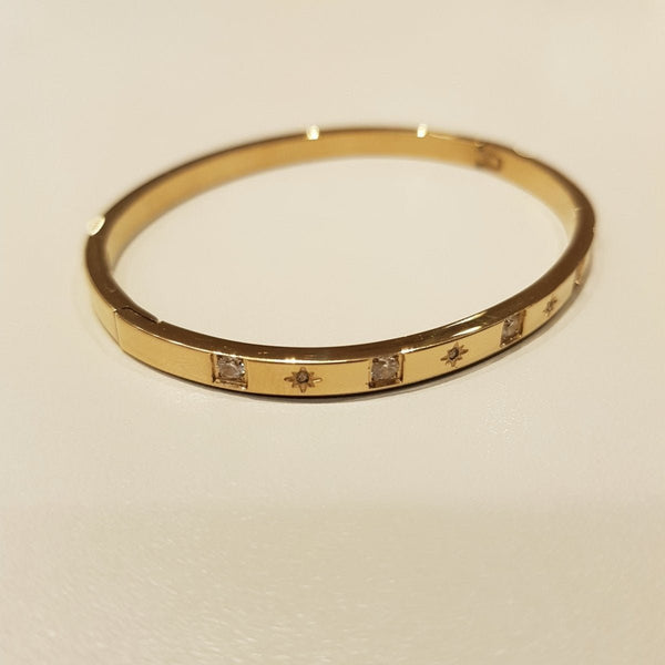 Gold - plated bangle with Zirconias - MCA Design by Maria