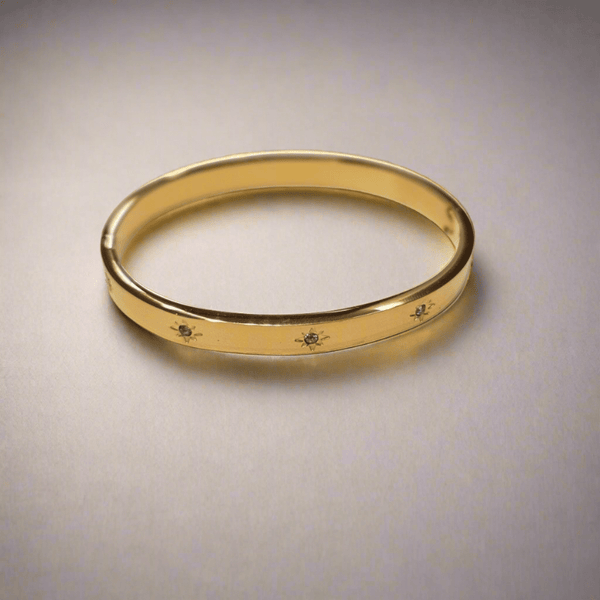 Gold - plated bangle with Zirconias - MCA Design by Maria