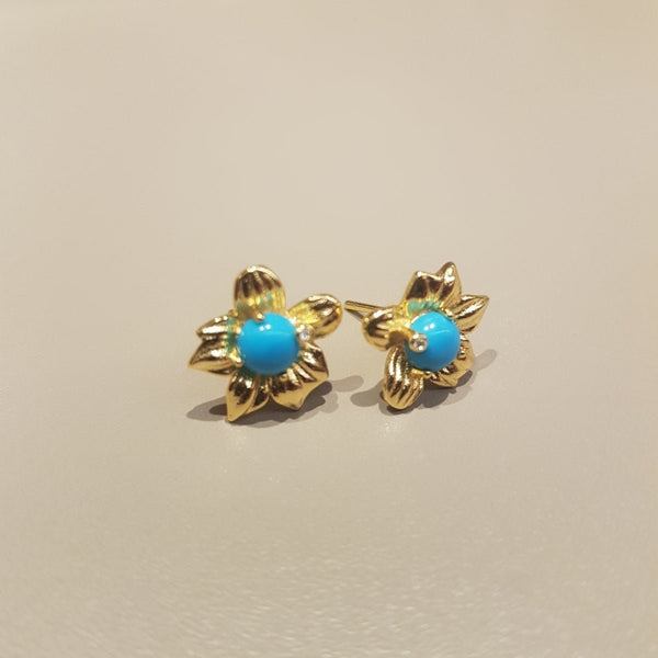 Gold Star Turquoise Howlite Stud Earrings - MCA Design by Maria