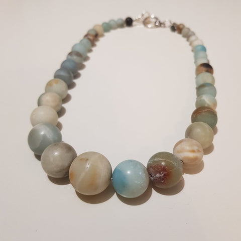 Round Frosted Mix Amazonite Necklace - MCA Design by Maria